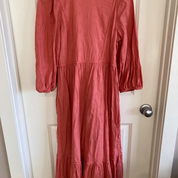 Gap Coral Cotton Maxi Pheasant Dress Sz Medium and very long and feminine - Picture 5 of 8